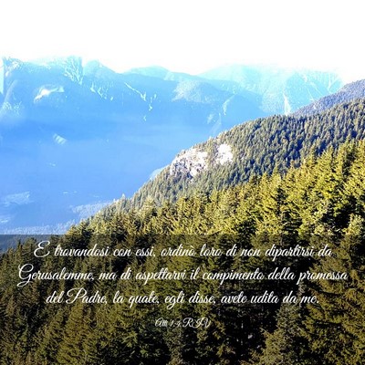 Picture 03 - Atti 1:4 RIV - E trovandosi con essi, ordinò loro di non - Bible Verse Picture