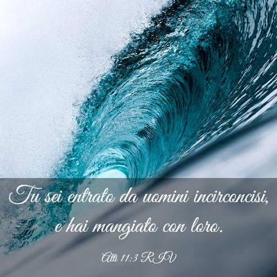Picture 03 - Atti 11:3 RIV - Tu sei entrato da uomini incirconcisi, e hai - Bible Verse Picture