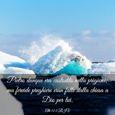 Picture 03 - Atti 12:5 RIV - Pietro dunque era custodito nella prigione; ma - Bible Verse Picture