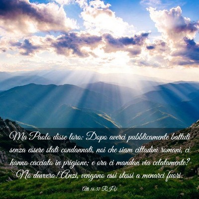 Picture 03 - Atti 16:37 RIV - Ma Paolo disse loro: Dopo averci pubblicamente - Bible Verse Picture