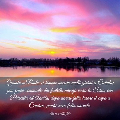 Picture 03 - Atti 18:18 RIV - Quanto a Paolo, ei rimase ancora molti giorni a - Bible Verse Picture