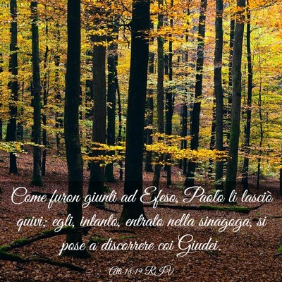 Picture 03 - Atti 18:19 RIV - Come furon giunti ad Efeso, Paolo li lasciò - Bible Verse Picture