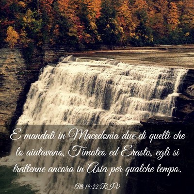 Picture 03 - Atti 19:22 RIV - E mandati in Macedonia due di quelli che lo - Bible Verse Picture