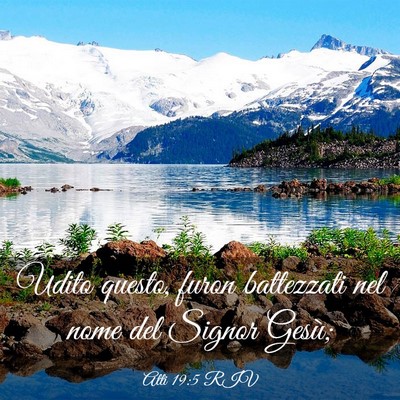 Picture 03 - Atti 19:5 RIV - Udito questo, furon battezzati nel nome del - Bible Verse Picture