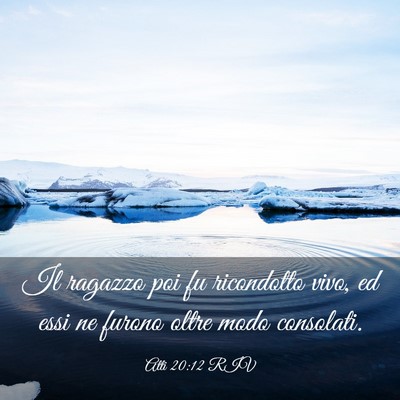 Picture 03 - Atti 20:12 RIV - Il ragazzo poi fu ricondotto vivo, ed essi ne - Bible Verse Picture