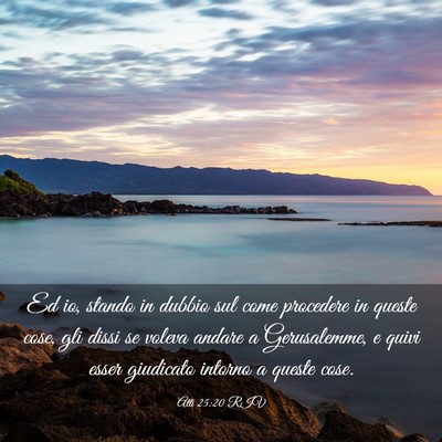 Picture 03 - Atti 25:20 RIV - Ed io, stando in dubbio sul come procedere in - Bible Verse Picture