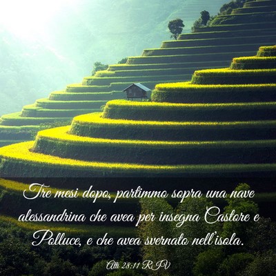Picture 03 - Atti 28:11 RIV - Tre mesi dopo, partimmo sopra una nave - Bible Verse Picture