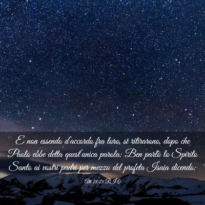 Picture 03 - Atti 28:25 RIV - E non essendo d’accordo fra loro, si - Bible Verse Picture