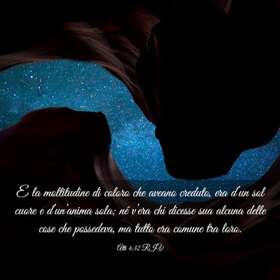 Picture 03 - Atti 4:32 RIV - E la moltitudine di coloro che aveano creduto, - Bible Verse Picture