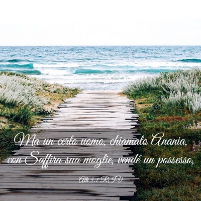 Picture 03 - Atti 5:1 RIV - Ma un certo uomo, chiamato Anania, con Saffira - Bible Verse Picture
