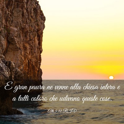 Picture 03 - Atti 5:11 RIV - E gran paura ne venne alla chiesa intera e a - Bible Verse Picture