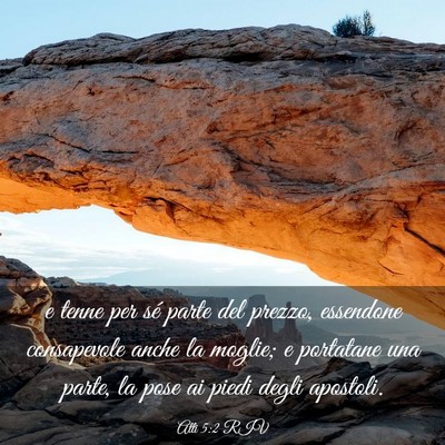 Picture 03 - Atti 5:2 RIV - e tenne per sé parte del prezzo, essendone - Bible Verse Picture