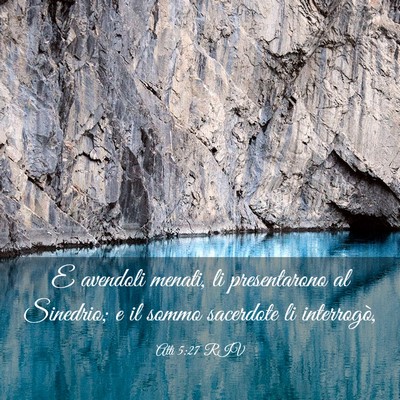 Picture 03 - Atti 5:27 RIV - E avendoli menati, li presentarono al Sinedrio; e - Bible Verse Picture