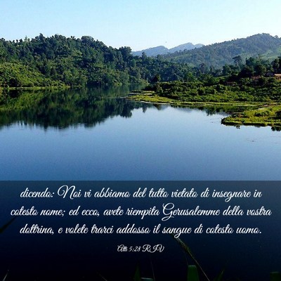 Picture 03 - Atti 5:28 RIV - dicendo: Noi vi abbiamo del tutto vietato di - Bible Verse Picture