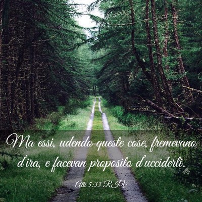 Picture 03 - Atti 5:33 RIV - Ma essi, udendo queste cose, fremevano d’ira, e - Bible Verse Picture