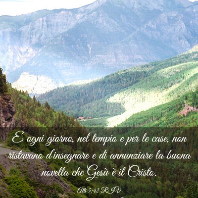 Picture 03 - Atti 5:42 RIV - E ogni giorno, nel tempio e per le case, non - Bible Verse Picture