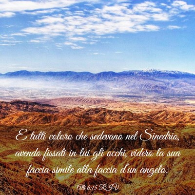 Picture 03 - Atti 6:15 RIV - E tutti coloro che sedevano nel Sinedrio, avendo - Bible Verse Picture