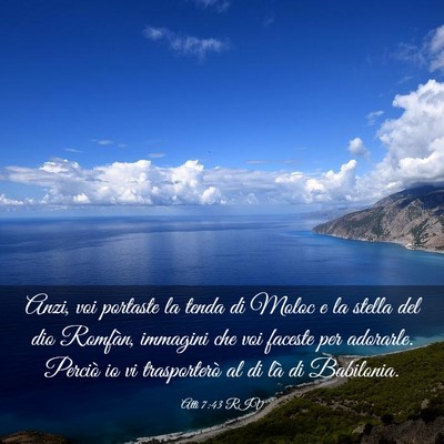 Picture 03 - Atti 7:43 RIV - Anzi, voi portaste la tenda di Moloc e la stella - Bible Verse Picture