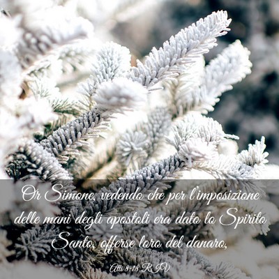 Picture 03 - Atti 8:18 RIV - Or Simone, vedendo che per l’imposizione delle - Bible Verse Picture