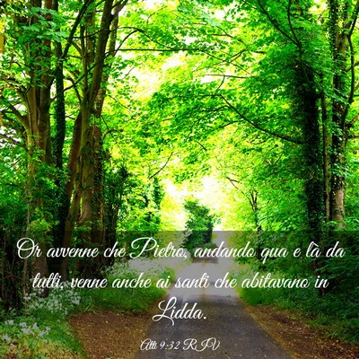Picture 03 - Atti 9:32 RIV - Or avvenne che Pietro, andando qua e là da - Bible Verse Picture