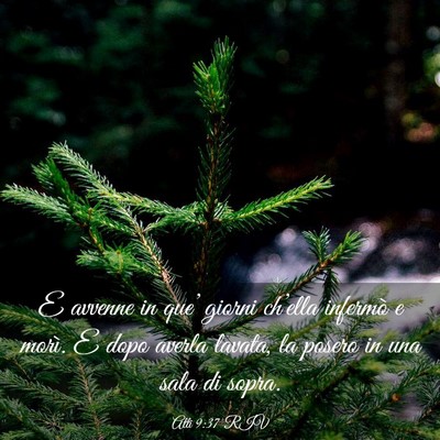 Picture 03 - Atti 9:37 RIV - E avvenne in que’ giorni ch’ella infermò e - Bible Verse Picture