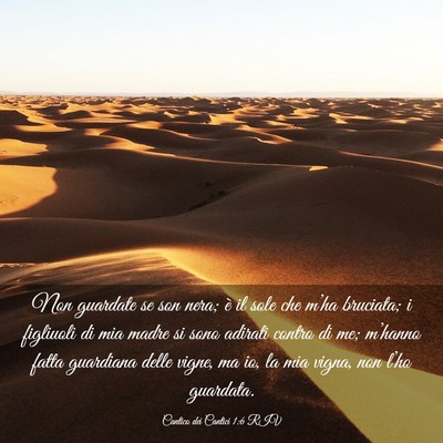 Picture 03 - Cantico dei Cantici 1:6 RIV - Non guardate se son nera; è il sole che m’ha - Bible Verse Picture