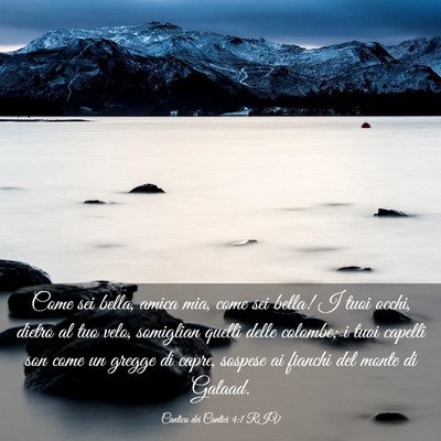 Picture 03 - Cantico dei Cantici 4:1 RIV - Come sei bella, amica mia, come sei bella! I tuoi - Bible Verse Picture