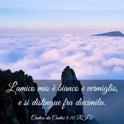 Picture 03 - Cantico dei Cantici 5:10 RIV - L’amico mio è bianco e vermiglio, e si - Bible Verse Picture