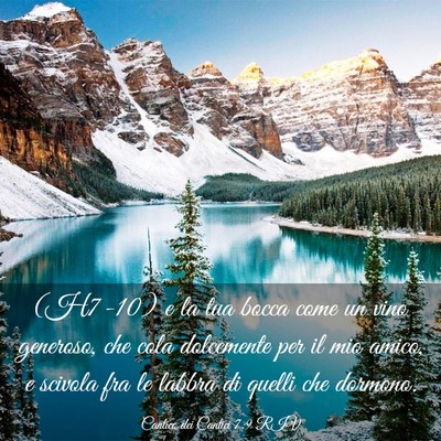 Picture 03 - Cantico dei Cantici 7:9 RIV - (H7-10) e la tua bocca come un vino generoso, che - Bible Verse Picture