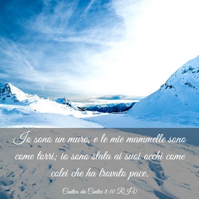 Picture 03 - Cantico dei Cantici 8:10 RIV - Io sono un muro, e le mie mammelle sono come - Bible Verse Picture