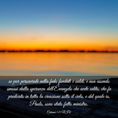 Picture 03 - Colossesi 1:23 RIV - se pur perseverate nella fede, fondati e saldi, e - Bible Verse Picture