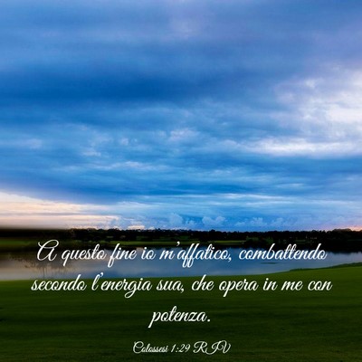 Picture 03 - Colossesi 1:29 RIV - A questo fine io m’affatico, combattendo - Bible Verse Picture