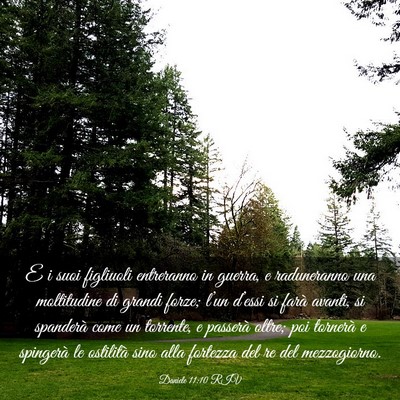 Picture 03 - Daniele 11:10 RIV - E i suoi figliuoli entreranno in guerra, e - Bible Verse Picture