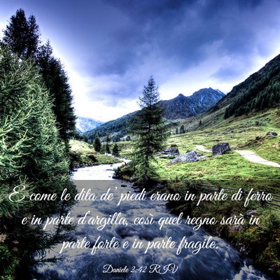 Picture 03 - Daniele 2:42 RIV - E come le dita de’ piedi erano in parte di - Bible Verse Picture