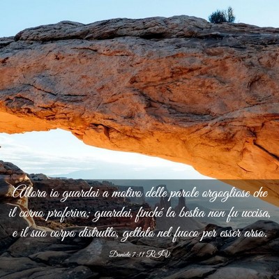 Picture 03 - Daniele 7:11 RIV - Allora io guardai a motivo delle parole - Bible Verse Picture