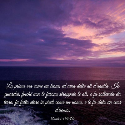 Picture 03 - Daniele 7:4 RIV - La prima era come un leone, ed avea delle ali - Bible Verse Picture