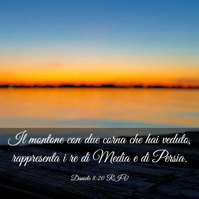 Picture 03 - Daniele 8:20 RIV - Il montone con due corna che hai veduto, - Bible Verse Picture