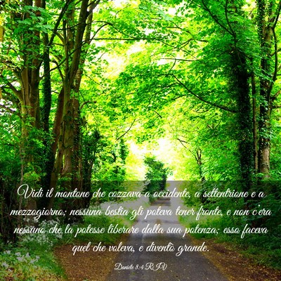 Picture 03 - Daniele 8:4 RIV - Vidi il montone che cozzava a occidente, a - Bible Verse Picture