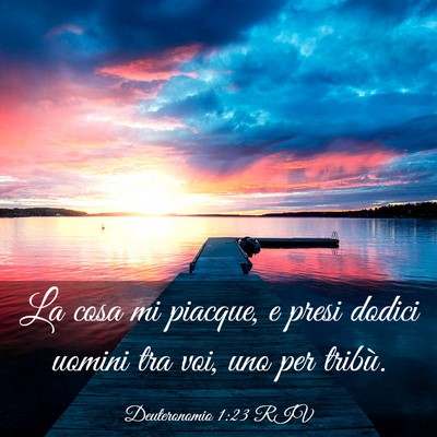 Picture 03 - Deuteronomio 1:23 RIV - La cosa mi piacque, e presi dodici uomini tra - Bible Verse Picture