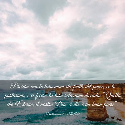 Picture 03 - Deuteronomio 1:25 RIV - Presero con le loro mani de’ frutti del paese, - Bible Verse Picture
