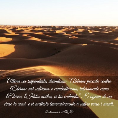 Picture 03 - Deuteronomio 1:41 RIV - Allora voi rispondeste, dicendomi: “Abbiam - Bible Verse Picture
