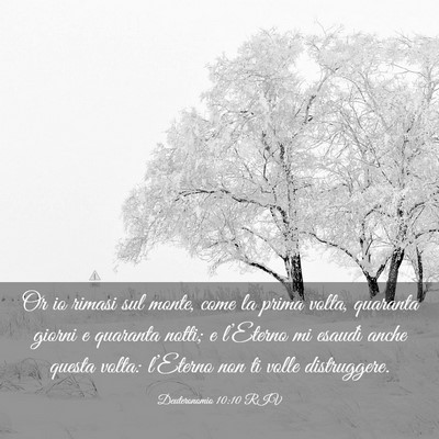 Picture 03 - Deuteronomio 10:10 RIV - Or io rimasi sul monte, come la prima volta, - Bible Verse Picture