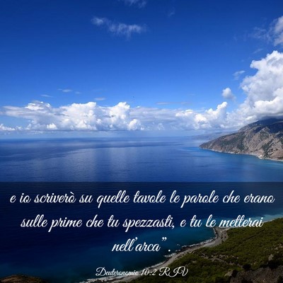 Picture 03 - Deuteronomio 10:2 RIV - e io scriverò su quelle tavole le parole che - Bible Verse Picture