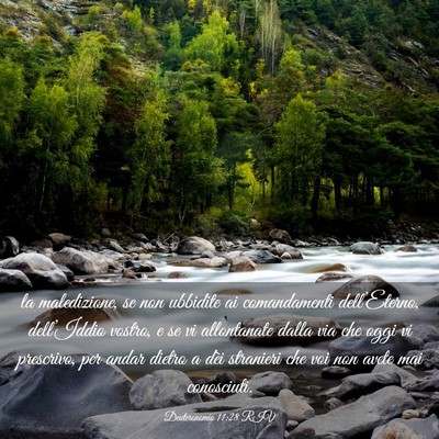 Picture 03 - Deuteronomio 11:28 RIV - la maledizione, se non ubbidite ai comandamenti - Bible Verse Picture