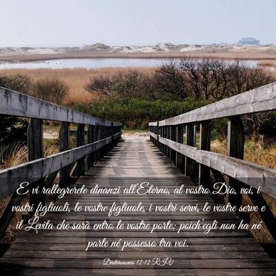 Picture 03 - Deuteronomio 12:12 RIV - E vi rallegrerete dinanzi all’Eterno, al vostro - Bible Verse Picture