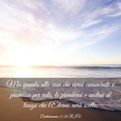 Picture 03 - Deuteronomio 12:26 RIV - Ma quanto alle cose che avrai consacrate o - Bible Verse Picture