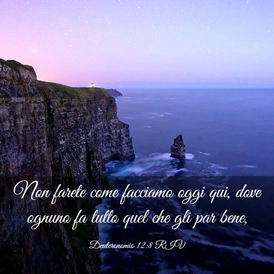 Picture 03 - Deuteronomio 12:8 RIV - Non farete come facciamo oggi qui, dove ognuno fa - Bible Verse Picture