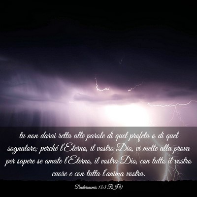 Picture 03 - Deuteronomio 13:3 RIV - tu non darai retta alle parole di quel profeta o - Bible Verse Picture