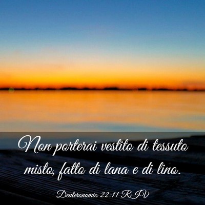 Picture 03 - Deuteronomio 22:11 RIV - Non porterai vestito di tessuto misto, fatto di - Bible Verse Picture