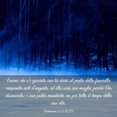 Picture 03 - Deuteronomio 22:29 RIV - l’uomo che s’è giaciuto con lei darà al - Bible Verse Picture